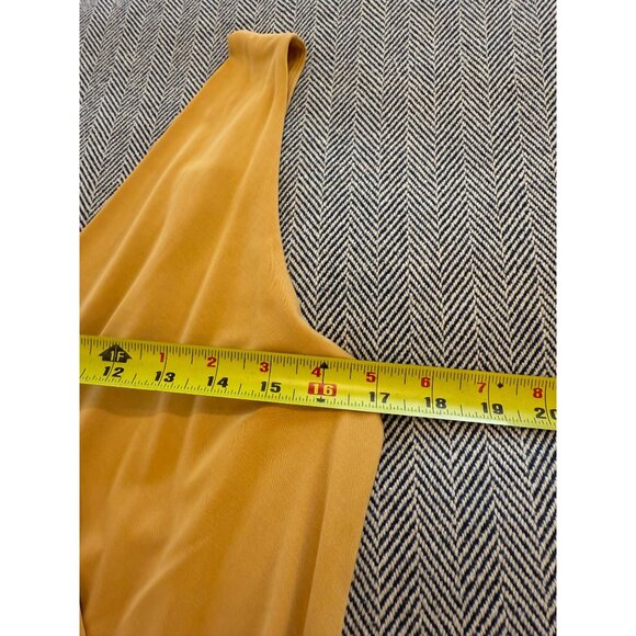 Veronica M Womens Yellow Sleeveless Wrap V-Neck Top S - Picture 8 of 9